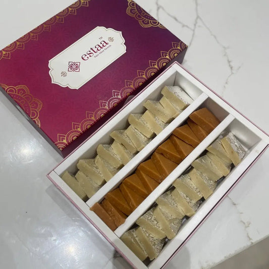 Estaa Sweets Bangalore premium gift box of delicious cashew kaju katli, perfect for gifting and celebrations in Bangalore.